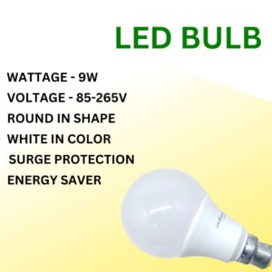 "led light bulb 9w features"