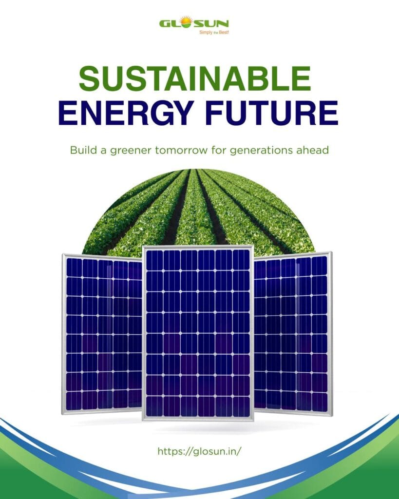 Sustainable energy future concept with solar panels symbolizing clean and renewable solar energy solutions