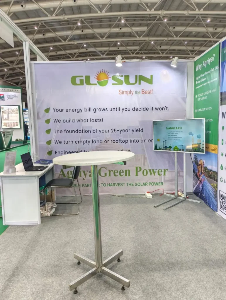“Agriya Green Power solar exhibition booth at Renewable Energy Expo 2026”