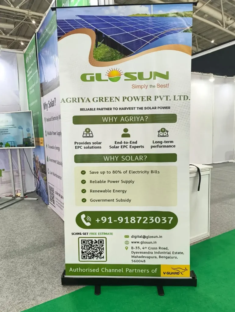 “Agriya Green Power solar energy standee at Renewable Energy Expo 2026”