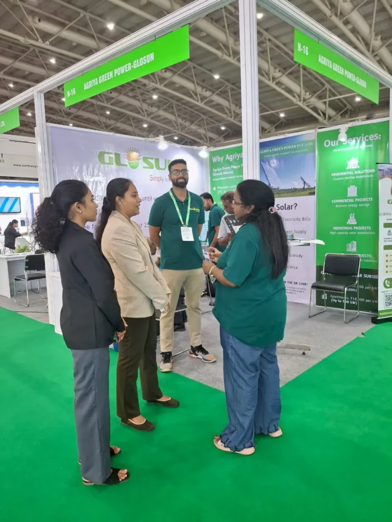 “Visitors interacting at Agriya Green Power stall during Renewable Energy Expo 2026”